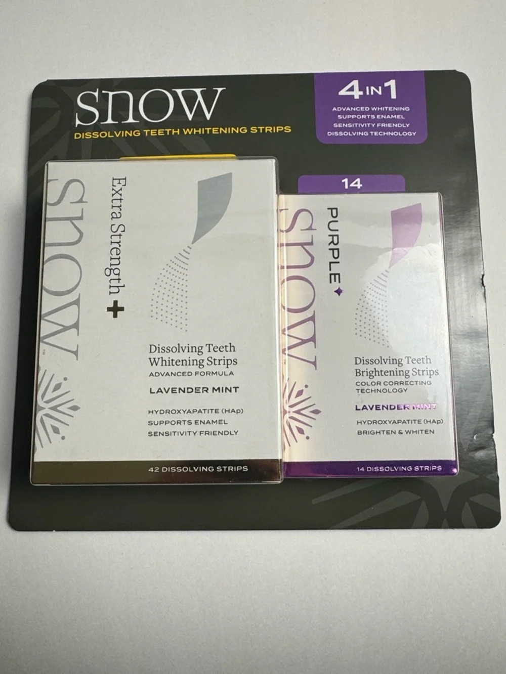 Snow Dissolving Teeth Whitening Strips - Lavender Mint & Purple